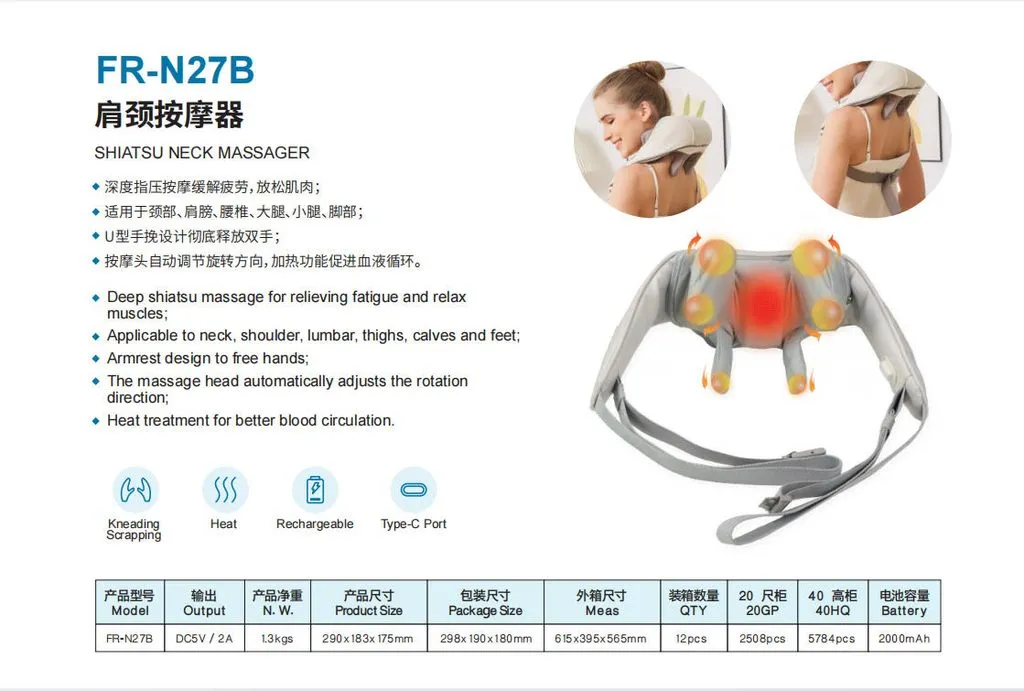 FR-N27B Akku-Shiatsu-Nackenmassager