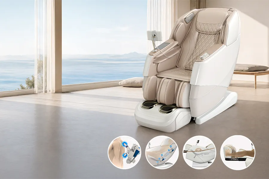 FR-700D dual 3D mechanism massage chair with zero gravity, SL track, and full-body air compression